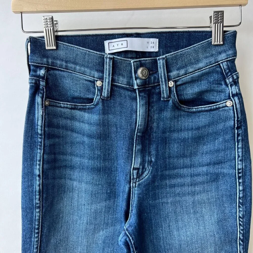 AYR the riser skinny jeans, medium wash blue, Size 26/28 L72